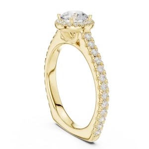 Luminary Round Brilliant Pavé-Set Halo Solitaire Ring - Image 3