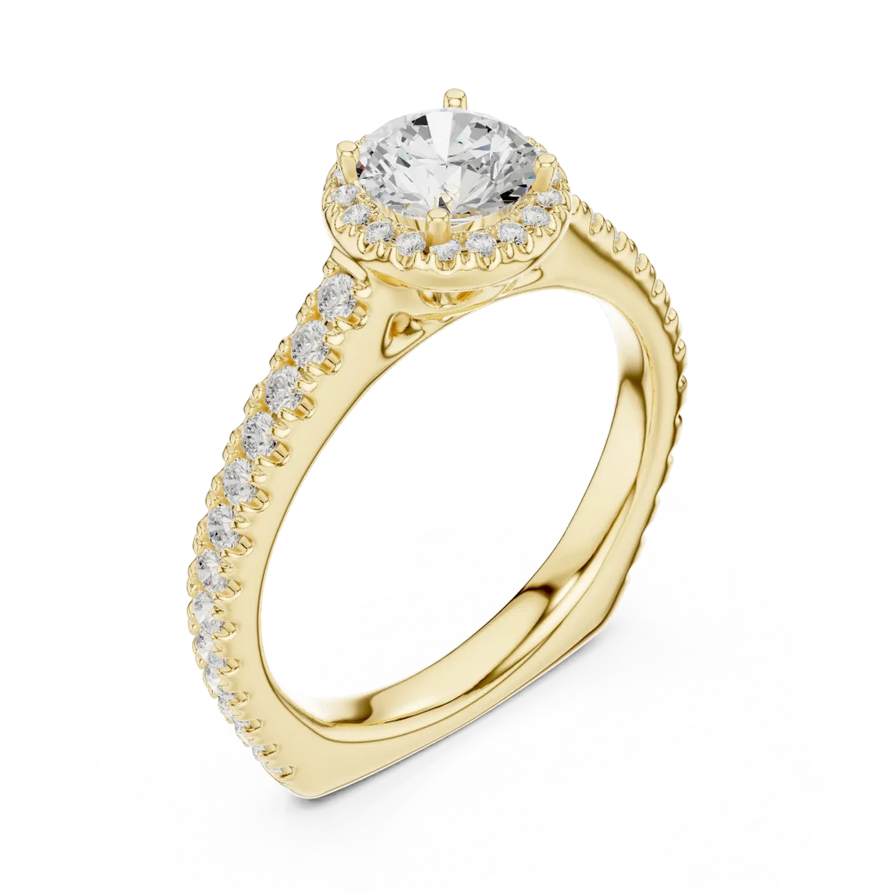 Celebrate forever with this stunning round brilliant halo solitaire ring. Featuring VVS-VS lab-grown DIAMEUR diamonds. Shop this modern classic now.
