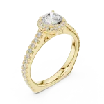Luminary Round Brilliant Pavé-Set Halo Solitaire Ring