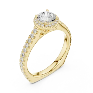 Luminary Round Brilliant Pavé-Set Halo Solitaire Ring