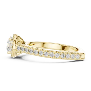 Luminary Round Brilliant Pavé-Set Halo Solitaire Ring - Image 4