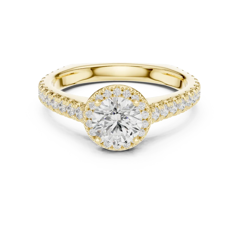 Luminary Round Brilliant Pavé-Set Halo Solitaire Ring - Image 2