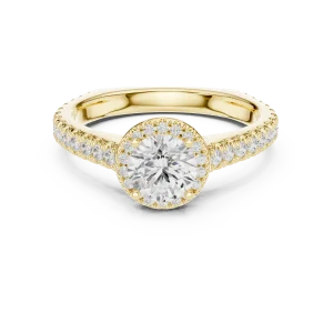 Luminary Round Brilliant Pavé-Set Halo Solitaire Ring - Image 2