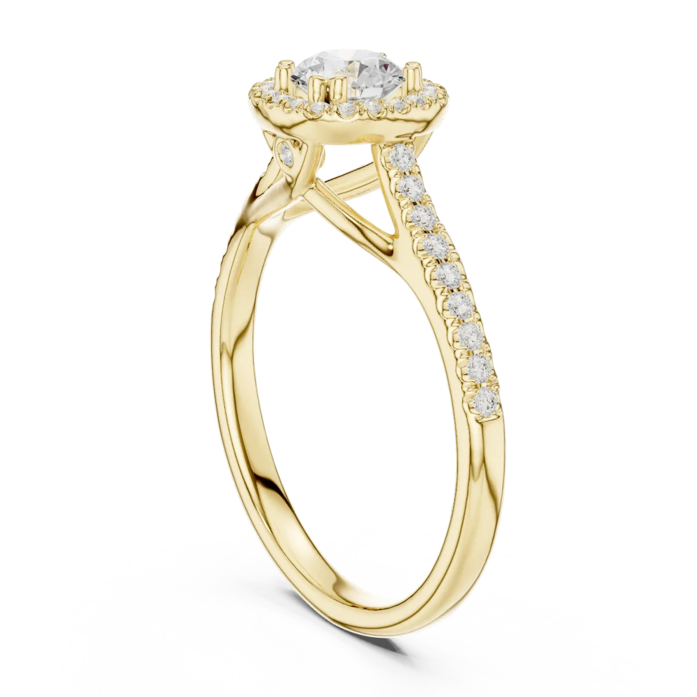 Luminary Round Brilliant Pavé-Set Halo Solitaire Ring - Image 3