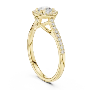 Luminary Round Brilliant Pavé-Set Halo Solitaire Ring - Image 3