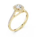 Luminary Round Brilliant Pavé-Set Halo Solitaire Ring