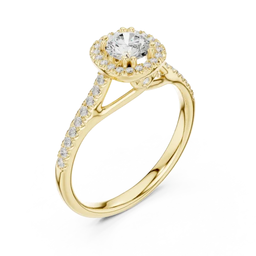 Luminary Round Brilliant Pavé-Set Halo Solitaire Ring