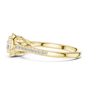 Luminary Round Brilliant Pavé-Set Halo Solitaire Ring - Image 4
