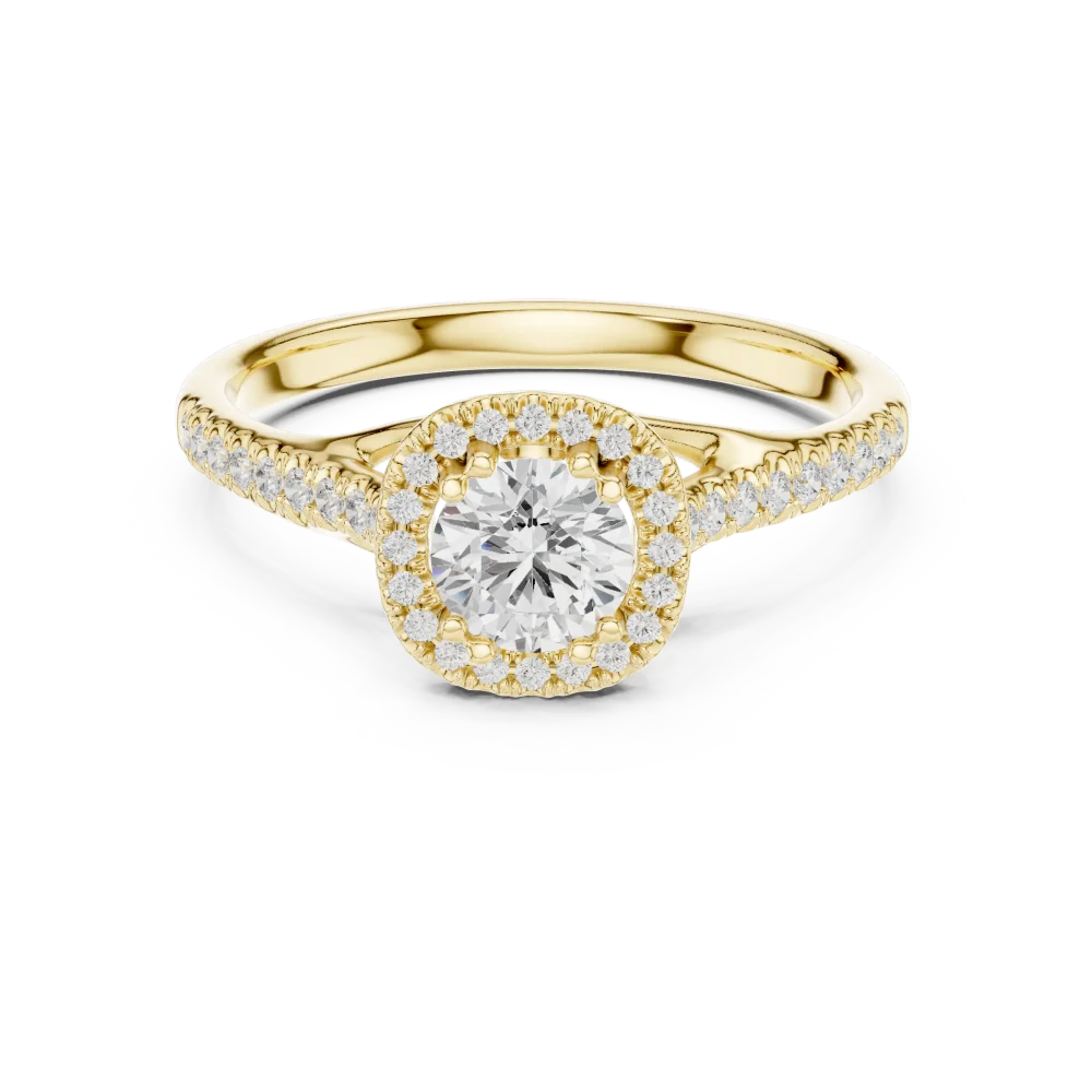 Luminary Round Brilliant Pavé-Set Halo Solitaire Ring - Image 2