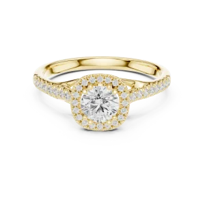 Luminary Round Brilliant Pavé-Set Halo Solitaire Ring - Image 2