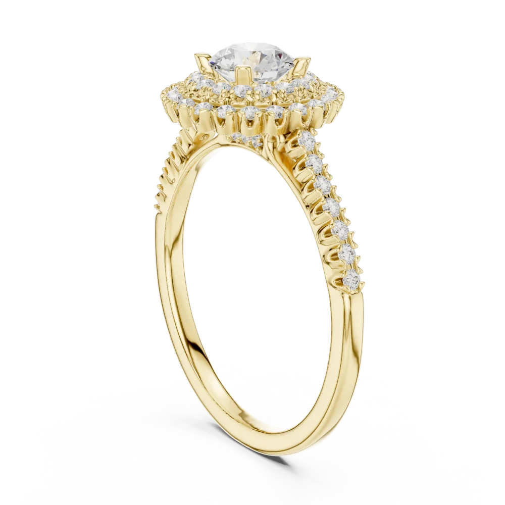Luminary Round Brilliant Double Halo Solitaire Ring - Image 3
