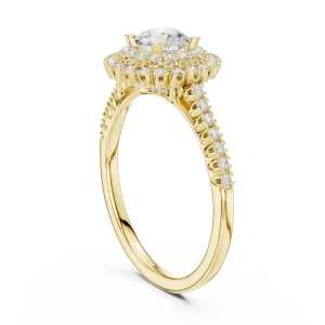 Luminary Round Brilliant Double Halo Solitaire Ring - Image 3