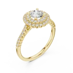 Luminary Round Brilliant Double Halo Solitaire Ring