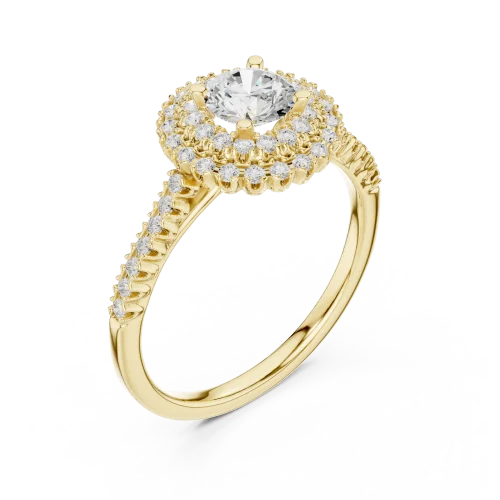 Luminary Round Brilliant Double Halo Solitaire Ring