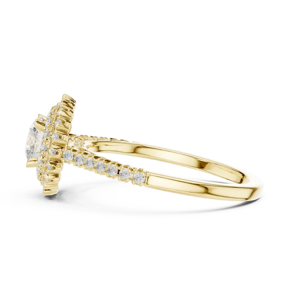 Luminary Round Brilliant Double Halo Solitaire Ring - Image 4