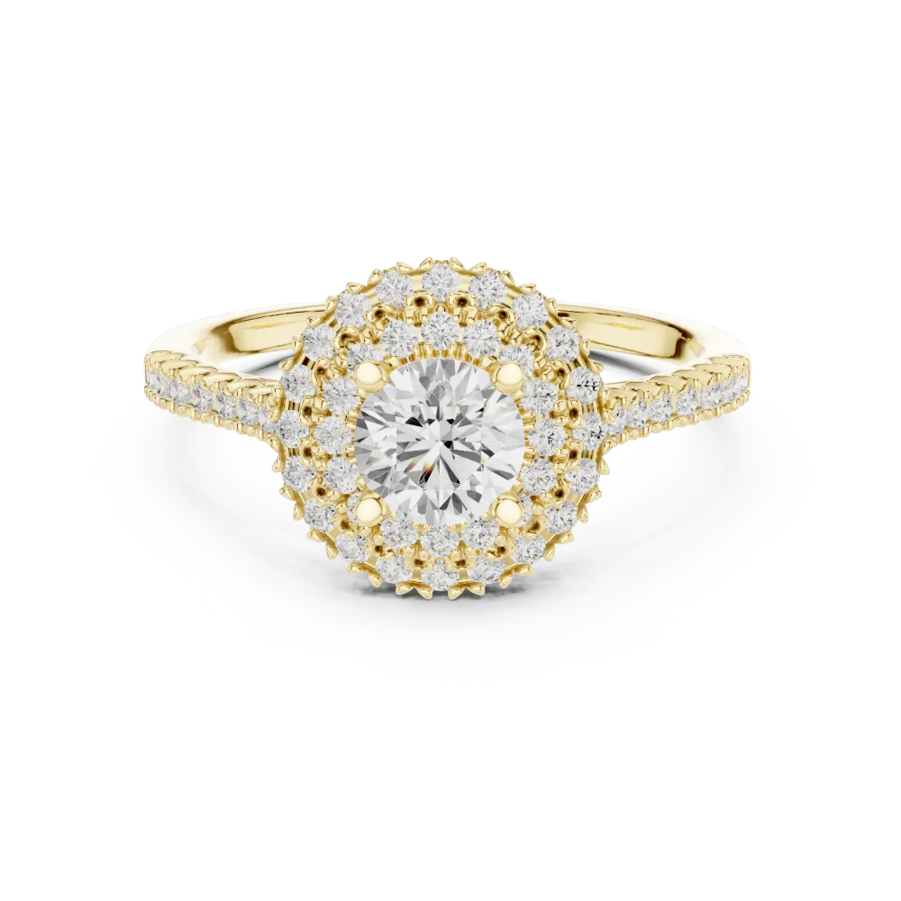 Luminary Round Brilliant Double Halo Solitaire Ring - Image 2