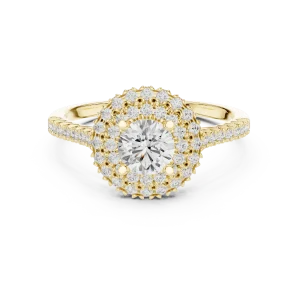 Luminary Round Brilliant Double Halo Solitaire Ring - Image 2