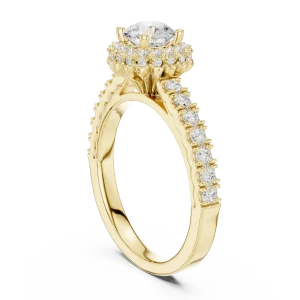 Luminary Round Brilliant Pavé-Set Halo Solitaire Ring - Image 3