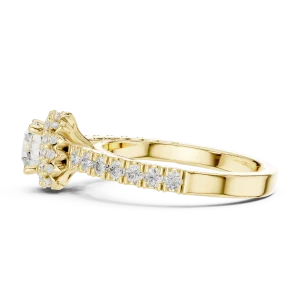 Luminary Round Brilliant Pavé-Set Halo Solitaire Ring - Image 4