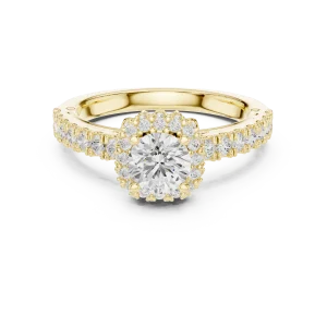 Luminary Round Brilliant Pavé-Set Halo Solitaire Ring - Image 2