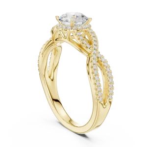 Ethereal Round Brilliant Interwoven Pavé-Set Solitaire Ring - Image 3