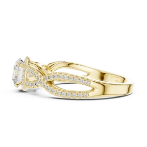 Ethereal Round Brilliant Interwoven Pavé-Set Solitaire Ring - Image 4
