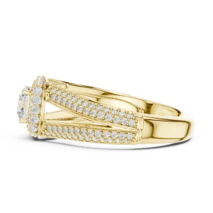 Luminary Round Brilliant Pavé-Set Double Shank Solitaire Ring - Image 4