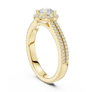 Luminary Round Brilliant Pavé-Set Halo Solitaire Ring - Image 3