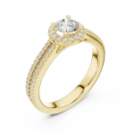 Luminary Round Brilliant Pavé-Set Halo Solitaire Ring
