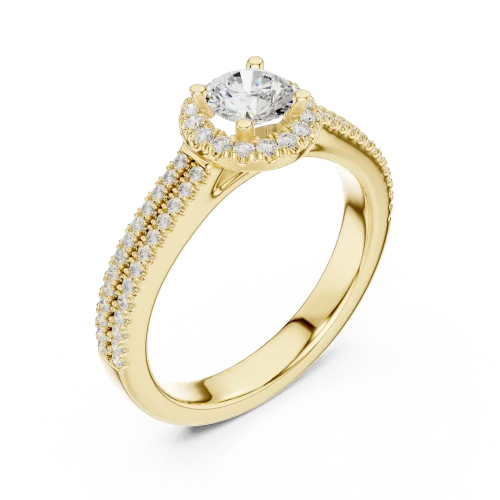 Luminary Round Brilliant Pavé-Set Halo Solitaire Ring