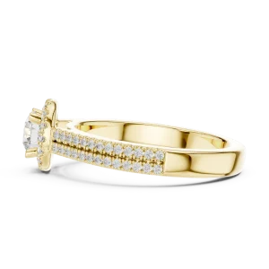 Luminary Round Brilliant Pavé-Set Halo Solitaire Ring - Image 4