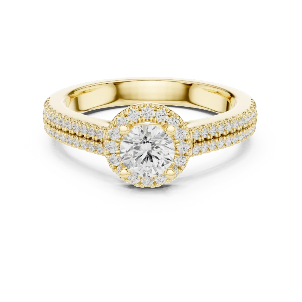 Luminary Round Brilliant Pavé-Set Halo Solitaire Ring - Image 2