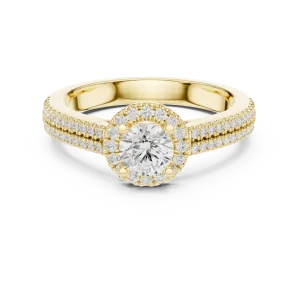 Luminary Round Brilliant Pavé-Set Halo Solitaire Ring - Image 2