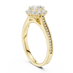 Luminary Round Brilliant Pavé-Set Halo Solitaire Ring - Image 3