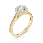 Luminary Round Brilliant Pavé-Set Halo Solitaire Ring