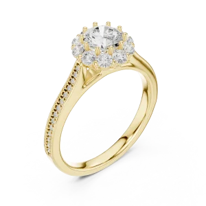 Luminary Round Brilliant Pavé-Set Halo Solitaire Ring