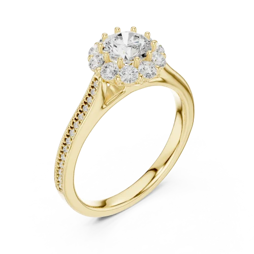 Luminary Round Brilliant Pavé-Set Halo Solitaire Ring