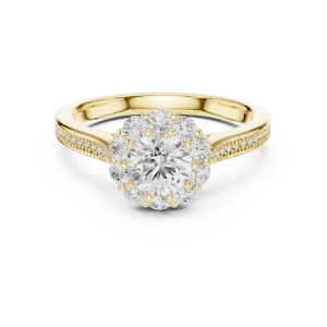 Luminary Round Brilliant Pavé-Set Halo Solitaire Ring - Image 2