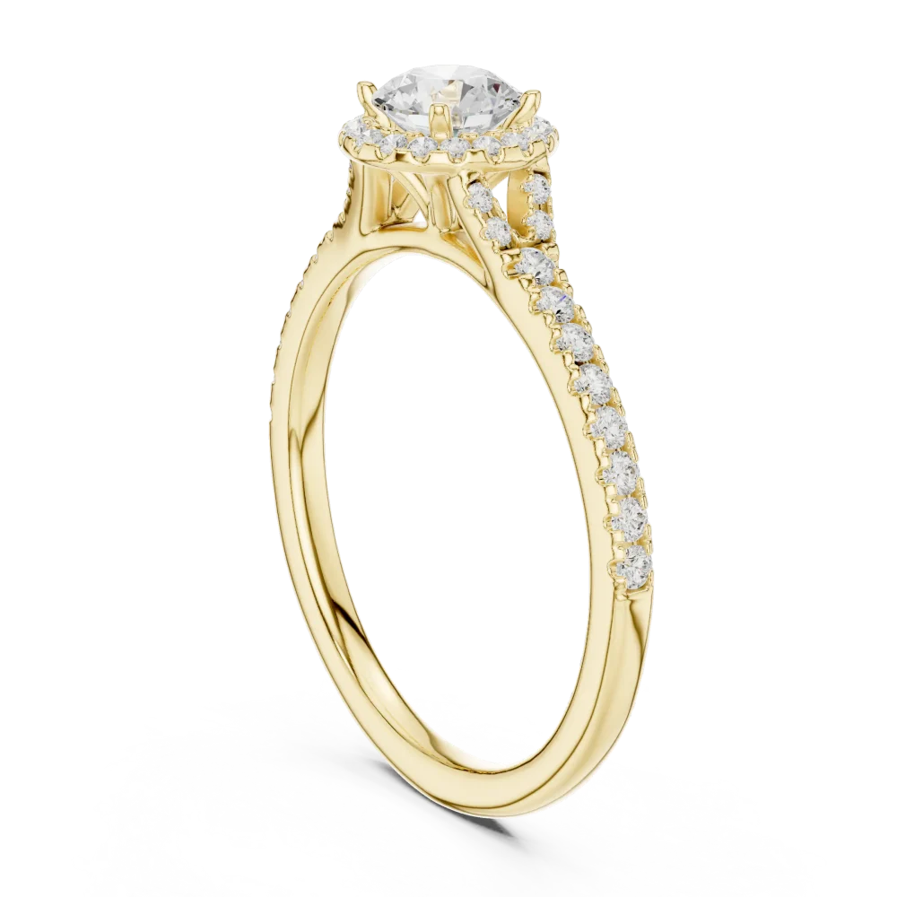 Ethereal Luminary Round Brilliant Pavé-Set Solitaire Ring - Image 3
