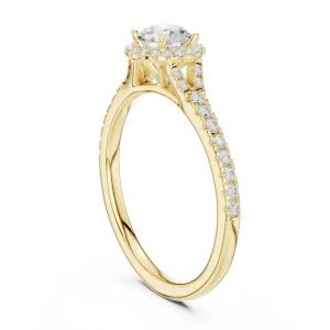 Ethereal Luminary Round Brilliant Pavé-Set Solitaire Ring - Image 3