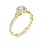 Ethereal Luminary Round Brilliant Pavé-Set Solitaire Ring