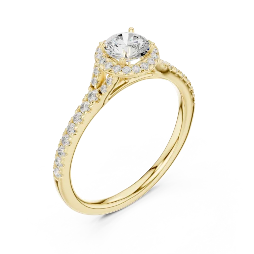 Ethereal Luminary Round Brilliant Pavé-Set Solitaire Ring