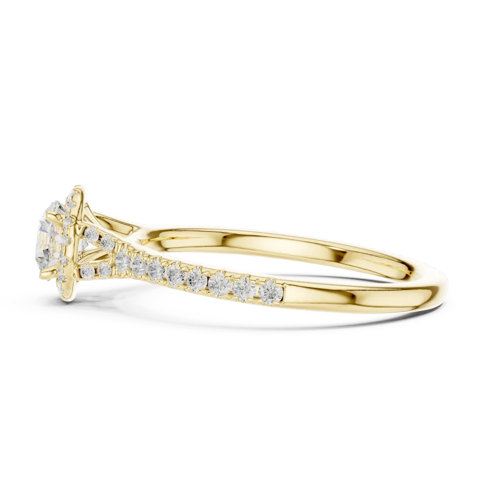 Ethereal Luminary Round Brilliant Pavé-Set Solitaire Ring - Image 4
