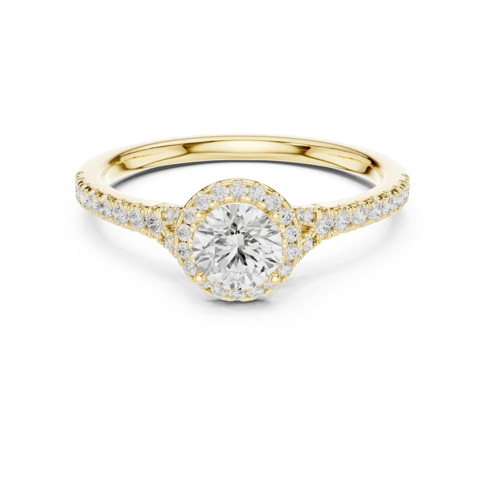 Ethereal Luminary Round Brilliant Pavé-Set Solitaire Ring - Image 2