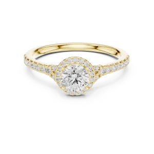 Ethereal Luminary Round Brilliant Pavé-Set Solitaire Ring - Image 2