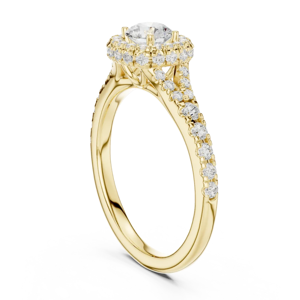 Luminary Round Brilliant Pavé-Set Halo Solitaire Ring - Image 3