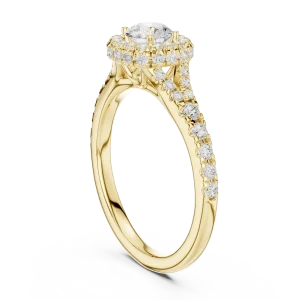 Luminary Round Brilliant Pavé-Set Halo Solitaire Ring - Image 3