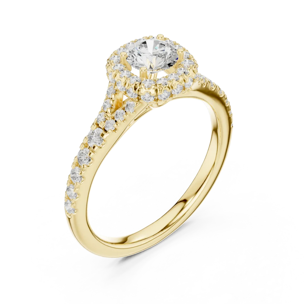 Experience the brilliance of our Luminary Round Halo Solitaire Ring. Handcrafted with DIAMEUR lab-grown diamonds for lasting luxury. Shop the icon.