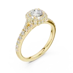 Luminary Round Brilliant Pavé-Set Halo Solitaire Ring