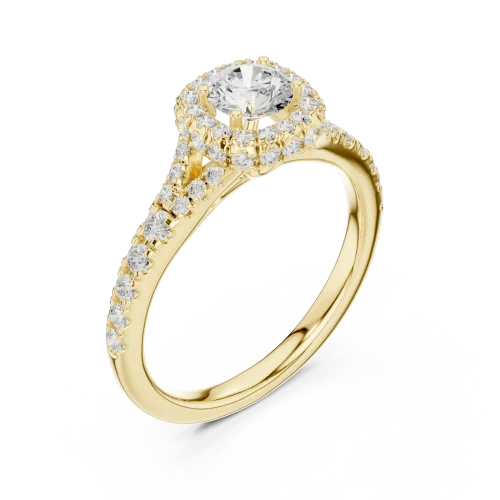 Luminary Round Brilliant Pavé-Set Halo Solitaire Ring